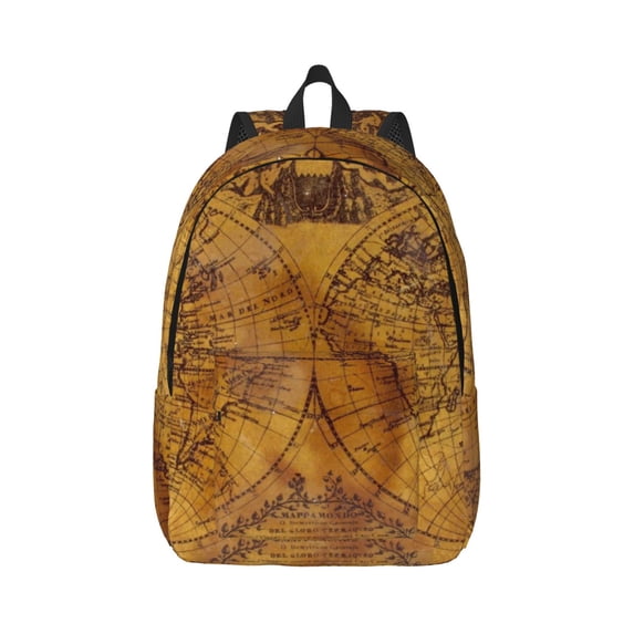 Balery Vintage Map Vintage Canvas Backpack for Men and Women - Large Capacity, Durable Travel Laptop Bag for School, Work, Hiking, and Outdoor Activities