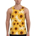 thumbnail image 1 of Balery Vintage Marble Pattern Sunflower Pattern Men's Workout Tank Top Gym Muscle Tee Fitness Bodybuilding Sleeveless T Shirt Quick Dry Fit Muscle Tank Top Slim-Fit Tank-4X-Large, 1 of 7