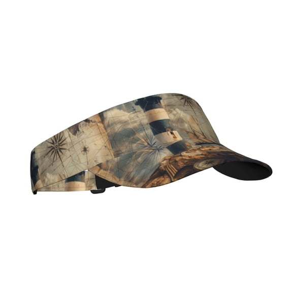 Balery Vintage Nautical Lighthouse Sport Wear Athletic Visor Sun Sports Visor Hat Visor Adjustable Cap for Women and Men (One Size)