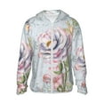 thumbnail image 1 of Balery Vintage Rose Men's Women's UPF 50+ Sun Protection Lightweight Hoodie Performance Long Sleeve Shirt for Fishing Running-XX-Large, 1 of 9