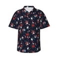 thumbnail image 1 of Balery Vintage Rose Print Men's Hawaiian Shirts Short Sleeve Beach Shirt Relaxed Fit Vacation Button Down Shirts-Small, 1 of 9