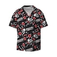 thumbnail image 1 of Balery Vintage Skull Casino Men's Casual Button Down Shirt Short Sleeve Textured Summer Cuban Beach Shirts-Medium, 1 of 7