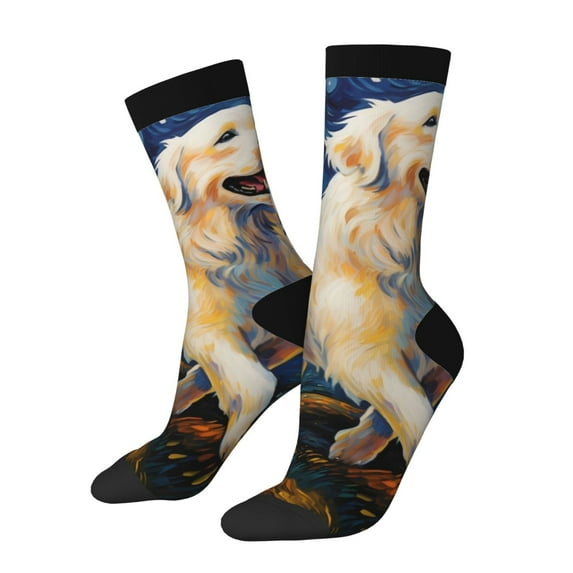 Balery Vintage Starry Sky Labrador Pattern Crew Socks Unisex– Soft & Breathable Socks for Men & Women, One-Size Fits Most (US 5-11), Comfortable & Durable for Daily Wear
