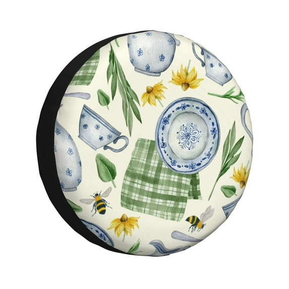 Balery Vintage Utensilstire Cover Waterproof Dust-Proof, Universal Spare Wheel Tire Cover For Trailer, Rv, Suv Truck And Vehicle Camper Accessories-17 Inch