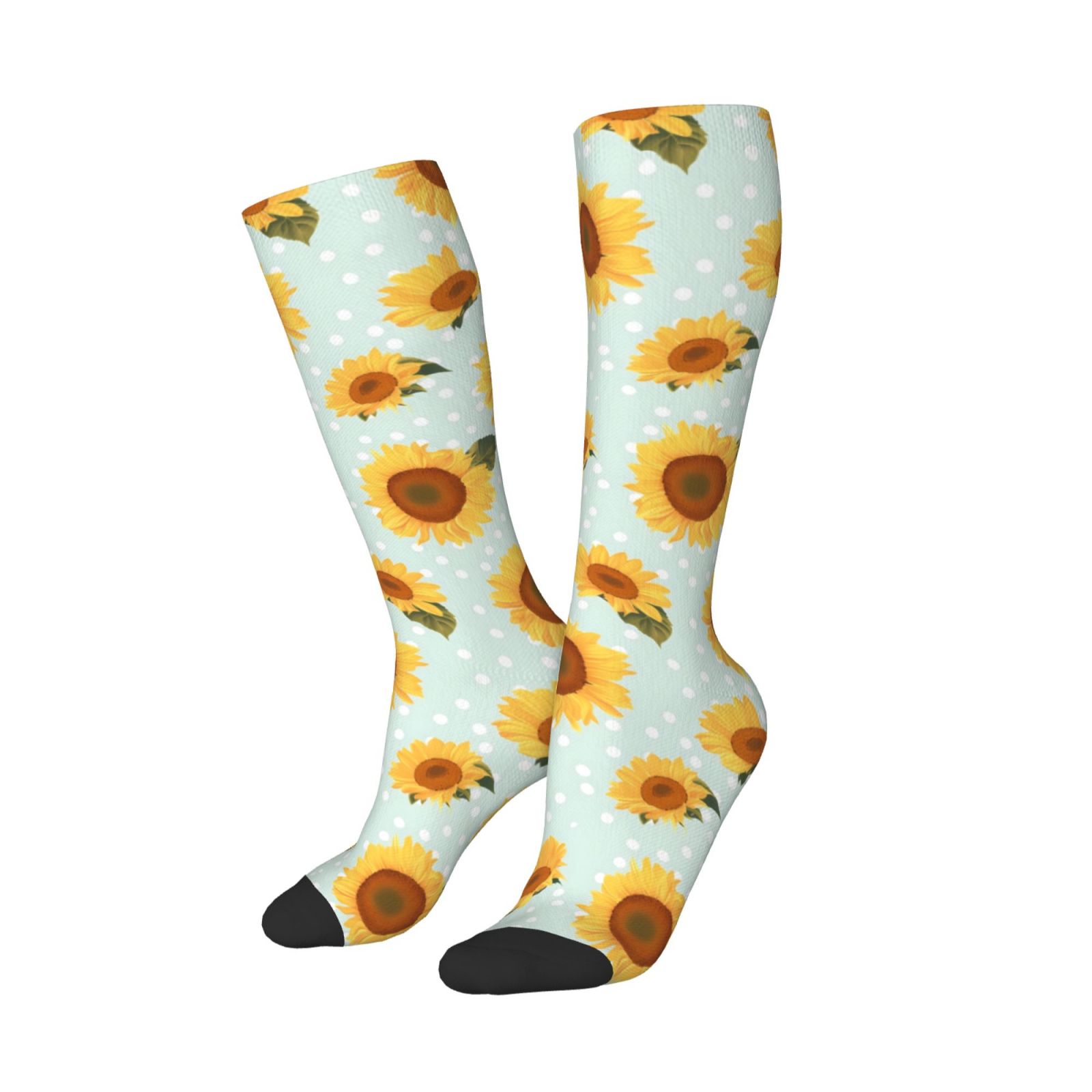 Red Polka Dot Sunflower Men's High Top Shoes