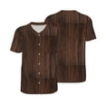 thumbnail image 1 of Balery Vintage Wood Baseball Jersey for Men Casual Button Down Shirts Short Sleeve Active Team Sports Uniform-Small, 1 of 9