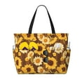 thumbnail image 1 of Balery Vintage Wood Grain Sunflower A Beach Travel Bag - Water-Resistant, Large Capacity Lightweight Tote with 7 Pockets for Women and Men - Perfect for Beach, Pool, Gym, and Travel, 1 of 7