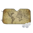 thumbnail image 1 of Balery Vintage World Map Print Car Windshield Sun Shade,Windshield Sunshade for Car Pickup Truck SUV Accessories-Medium, 1 of 7