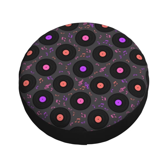 Balery Vinyl Records Musical Notes Tire Covers - Tough Tire Wheel Protector for Truck, SUV, Trailer, Camper, RV -14 inch