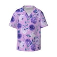 thumbnail image 1 of Balery Violet Men's Casual Button Down Shirt Short Sleeve Textured Summer Cuban Beach Shirts-X-Large, 1 of 7