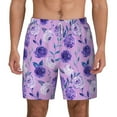 thumbnail image 1 of Balery Violet Mens Swim Trunks Swim Shorts for Men Quick Dry Inseam Beach Shorts with Compression Liner Pocket-X-Large, 1 of 9