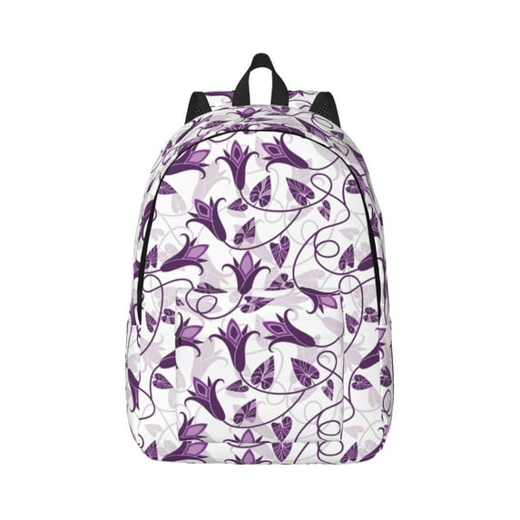 Balery Violets Flowers Vintage Canvas Backpack for Men and Women - Large Capacity, Durable Travel Laptop Bag for School, Work, Hiking, and Outdoor Activities
