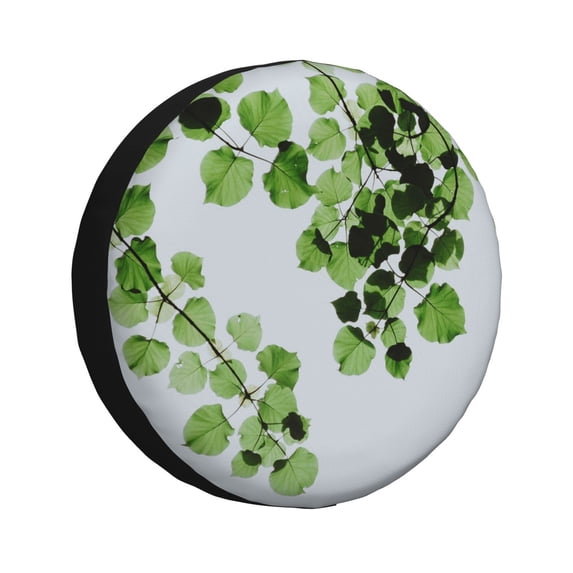 Balery Watercolor Green Leavestire Cover Waterproof Dust-Proof, Universal Spare Wheel Tire Cover For Trailer, Rv, Suv Truck And Vehicle Camper Accessories-17 Inch