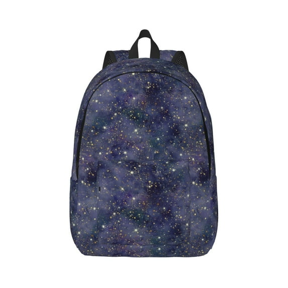 Balery Watercolor Indigo Vintage Canvas Backpack for Men and Women - Large Capacity, Durable Travel Laptop Bag for School, Work, Hiking, and Outdoor Activities-Small