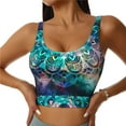 thumbnail image 1 of Balery Watercolor Mandala Pattern Racerback Sports Bras for Women - Padded Seamless High Impact Support for Yoga Gym Workout Fitness-Medium, 1 of 8