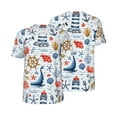 thumbnail image 1 of Balery Watercolor Nautical Baseball Jersey for Men Casual Button Down Shirts Short Sleeve Active Team Sports Uniform-X-Large, 1 of 9