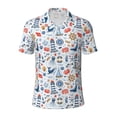 thumbnail image 1 of Balery Watercolor Nautical Printed Men’s Short Sleeve Polo Shirt, Midweight Men's Shirt,Golf Polo shirts -X-Large, 1 of 9