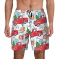 thumbnail image 1 of Balery Watercolor Red Truck And Fir Tree Mens Swim Trunks Swim Shorts for Men Quick Dry Inseam Beach Shorts with Compression Liner Pocket-Medium, 1 of 9