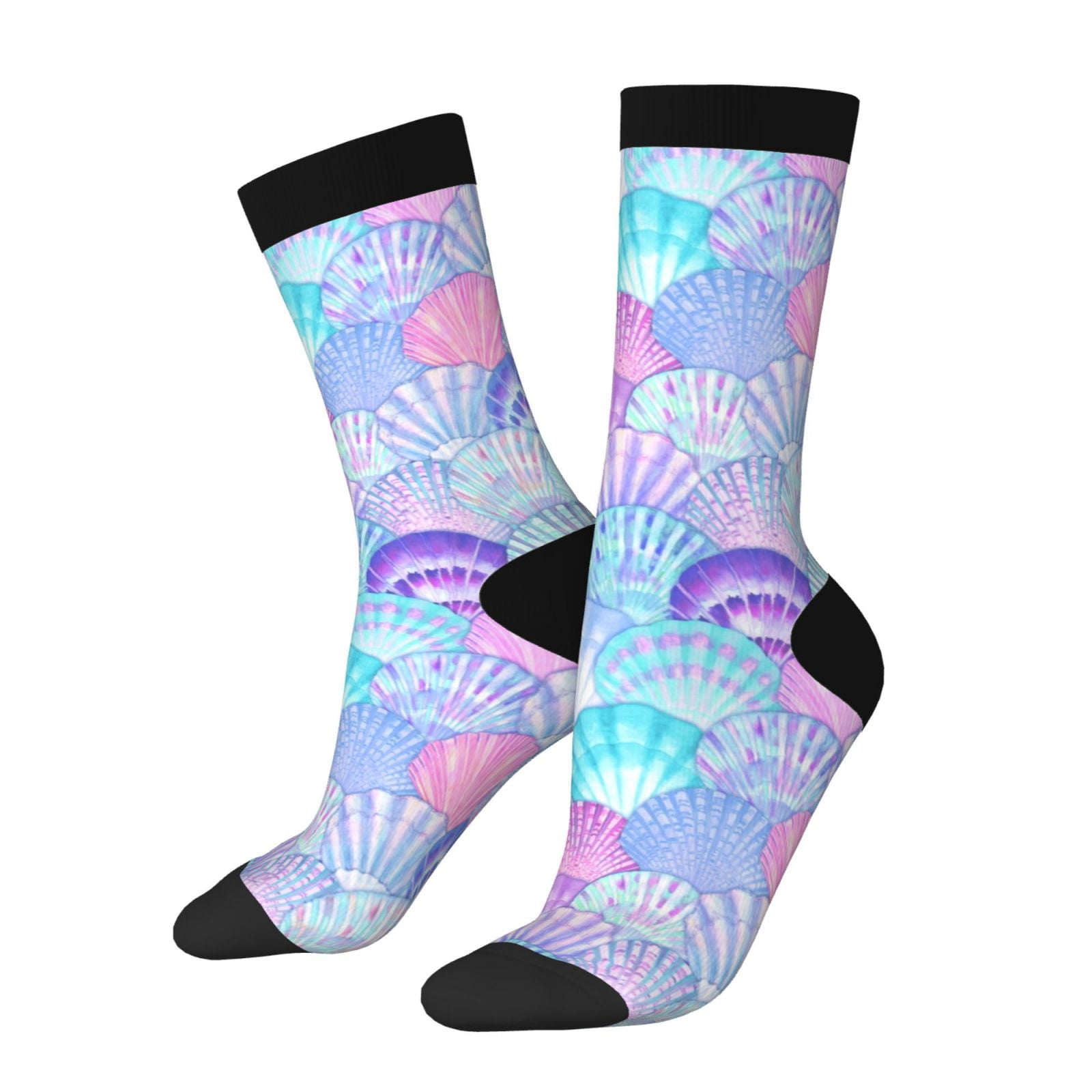 Balery Watercolor Sea Shells 1 Pattern Crew Socks Unisex– Soft ...