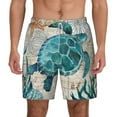 thumbnail image 1 of Balery Watercolor Sea Turtle Mens Swim Trunks Swim Shorts for Men Quick Dry Inseam Beach Shorts with Compression Liner Pocket-Small, 1 of 9