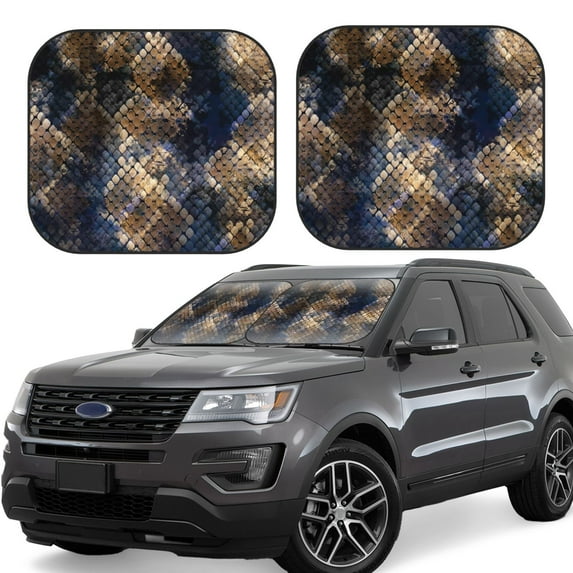 Balery Watercolor Snake Skin Sun Shield 2 Pack For Car Front Windows Foldable Sun Visor Protector Blocks Max Uv Rays And Keeps Your Vehicle Cool For Most Sedans Suv Truck