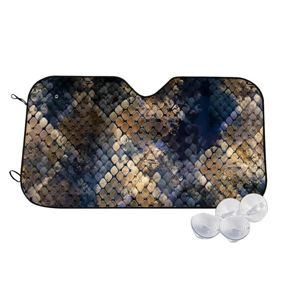 Balery Watercolor Snake Skin Windshield Sun Shade, Car Front Window Sunshade Cover ,Automotive Interior Portected Blocks Uv Rays For Car Pickup Truck Suv Accessories- Medium
