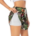 thumbnail image 1 of Balery Tropical Flowers (2) Pattern Women's Running Shorts with Liner 2 Pockets Elastic Workout Athletic Gym Yoga Shorts-Large, 1 of 7
