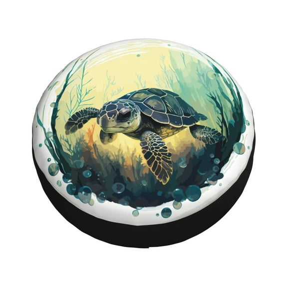 Balery Watercolor Turtle3 Tire Covers - Tough Tire Wheel Protector for Truck, SUV, Trailer, Camper, RV -14 inch