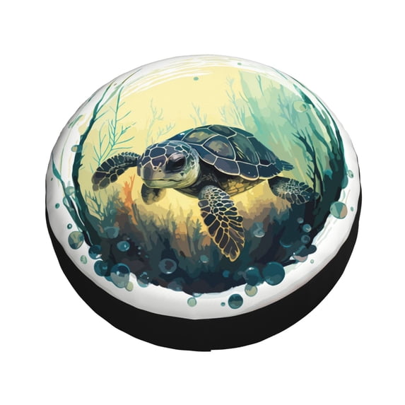 Balery Watercolor Turtle3 Tire Covers - Tough Tire Wheel Protector for Truck, SUV, Trailer, Camper, RV -17 inch