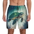 thumbnail image 1 of Balery Watercolor Turtle5 Mens Swim Trunks Swim Shorts for Men Quick Dry Inseam Beach Shorts with Compression Liner Pocket-X-Large, 1 of 9