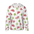 thumbnail image 1 of Balery Watermelon And Kiwi Men's Women's UPF 50+ Sun Protection Lightweight Hoodie Performance Long Sleeve Shirt for Fishing Running-Large, 1 of 9