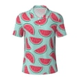 thumbnail image 1 of Balery Watermelon Printed Men’s Short Sleeve Polo Shirt, Midweight Men's Shirt,Golf Polo shirts -Large, 1 of 8