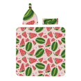 Balery Watermelon Printed Newborn Receiving Blanket Bow Headband and