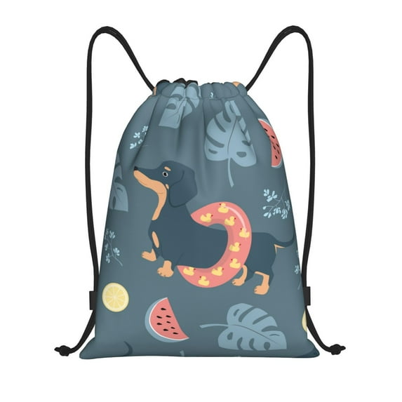 Balery Watermelons Dachshunds Pattern Drawstring Backpack Bag Sport Gym Sackpack Cinch Bags Pattern Drawstring Backpack Bag Sport Gym Sackpack Cinch Bags -Medium