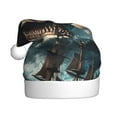 thumbnail image 1 of Balery Wave Sailboat Shark Pattern Santa Hat Christmas Hat Funny Christmas Hat Christmas Knitted Beanie Hat For Men Women Adult, 1 of 6