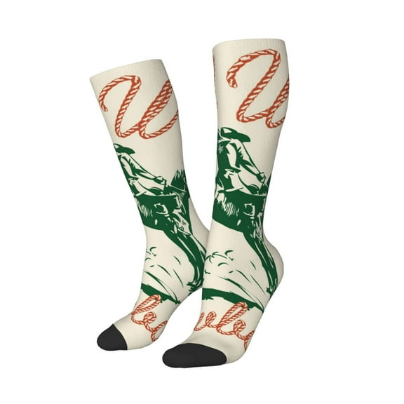 Balery West Cowboys Printed Novelty Socks Men's Women's Crew Socks Sports Socks Knee High Socks Cotton Socks Quirky and Cool Socks