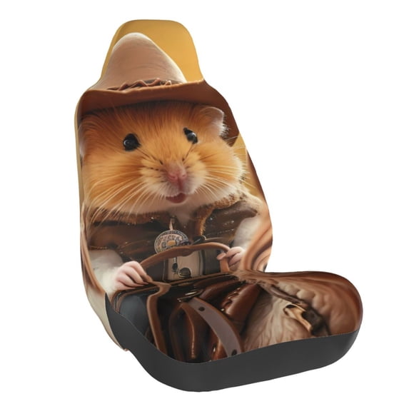Balery Western Cowboy Guinea Pig Pattern Car Seat Cover - Soft & Breathable Front Premium Covers with Non-Slip Protector Fits Most Automotive, Vans, SUVs, Trucks - 1 Unit