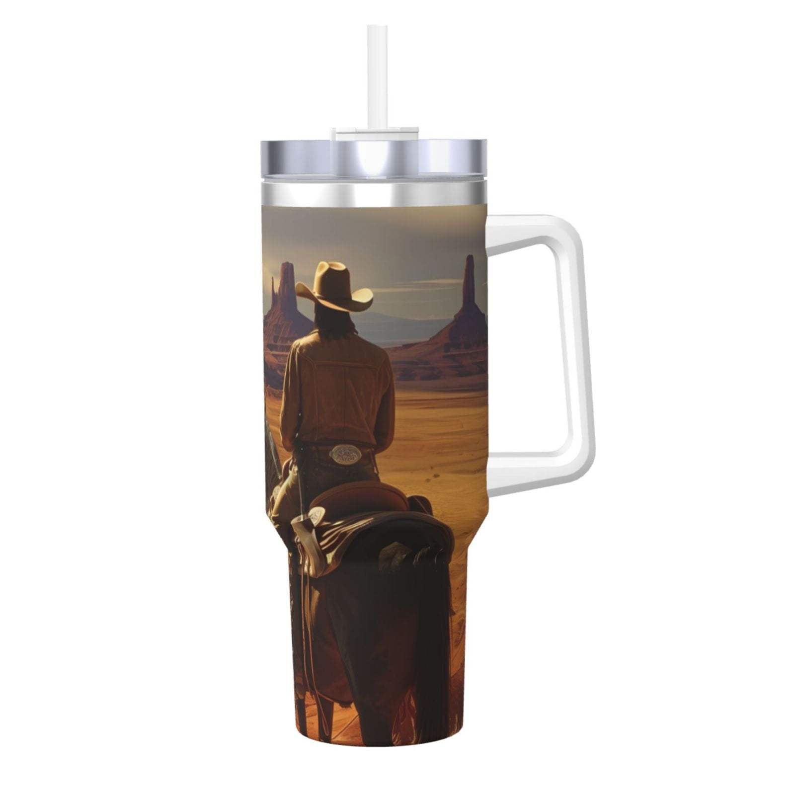 Balery Western Desert Cowboy Cloud Pattern 40oz Stainless Steel Tumbler ...