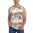 thumbnail image 1 of Balery Western Desert Cowboys3 Men's Sleeveless Muscle Shirts Workout Tank Top, Moisture Wicking, Odor Protection-XX-Large, 1 of 8