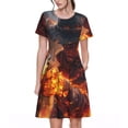 thumbnail image 1 of Balery Western Fire Cowboy Pattern Womens Dresses Loose Short sleeve Sundresses Swimsuit Coverup 2025 Summer Casual Dress for Women - A-Line Swing Dress, 1 of 6