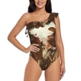 thumbnail image 1 of Balery Western Rabbit Cowboy One Shoulder Swimsuits for Women Ruffle Swimsuits Tummy Control One Shoulder Bathing Suits-XX-Large, 1 of 8