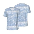 thumbnail image 1 of Balery White Bule Glitter Baseball Jersey for Men Casual Button Down Shirts Short Sleeve Active Team Sports Uniform-Medium, 1 of 9