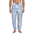 Balery White Bule Glitter Pattern Joggers for Men Athletic Workout