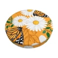 thumbnail image 1 of Balery White Floral And Butterflies Velvet Round Bar Chair Cushion Cover Adjustable, Protects From Scratches And Stains, Soft & Washable Ideal For Wooden And Metal Stools - 14 Inch, 1 of 7