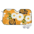 thumbnail image 1 of Balery White Floral And Butterflies Windshield Sun Shade, Car Front Window Sunshade Cover ,Automotive Interior Portected Blocks Uv Rays For Car Pickup Truck Suv Accessories- Small, 1 of 7