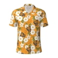 thumbnail image 1 of Balery White Floral and Butterflies Printed Men’s Short Sleeve Polo Shirt, Midweight Men's Shirt,Golf Polo shirts -3X-Large, 1 of 9