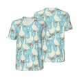 thumbnail image 1 of Balery White Geese and Flower Baseball Jersey for Men Casual Button Down Shirts Short Sleeve Active Team Sports Uniform-Large, 1 of 9