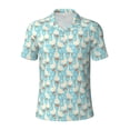 thumbnail image 1 of Balery White Geese and Flower Printed Men’s Short Sleeve Polo Shirt, Midweight Men's Shirt,Golf Polo shirts -4X-Large, 1 of 8