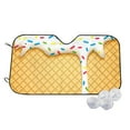 thumbnail image 1 of Balery White Ice Cream Windshield Sun Shade, Car Front Window Sunshade Cover ,Automotive Interior Portected Blocks Uv Rays For Car Pickup Truck Suv Accessories- Small, 1 of 7