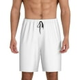 thumbnail image 1 of Balery White Men's Cotton Knit Pajama Shorts Waistband & Pockets,Short Pajama Pants-4X-Large, 1 of 8